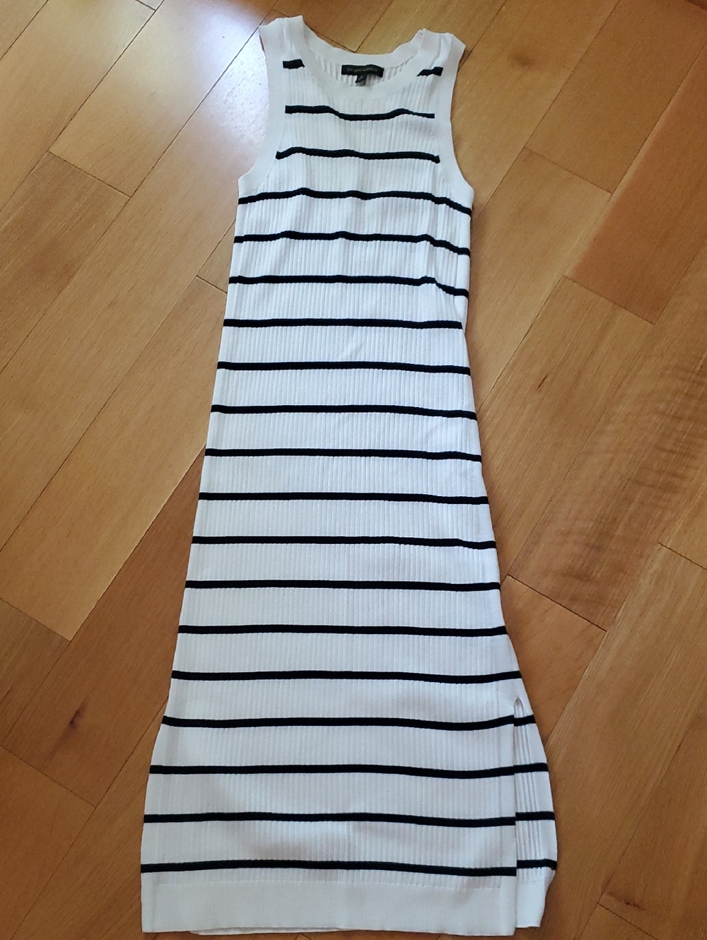 Banana Republic White and Navy Striped Maxi Dress